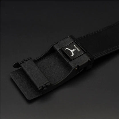 Men's Belt Automatic Ratchet Buckle with Cow Genuine Leather Belts for Men luxury brand male strap 110-130cm length