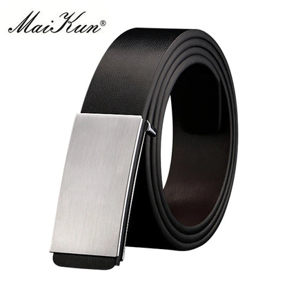 Belts for Men High Quality Smooth Buckle Synthetic Leather Male Belt Fashionable Men Belt for Jeans