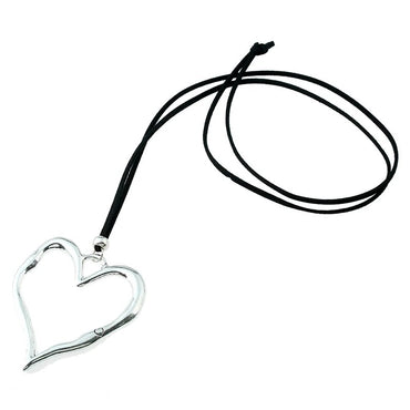 1pcs Lagenlook Large Abstract Heart Pendant Colar Long Suede Leather Necklace Jewelry Gift For Woman&Men