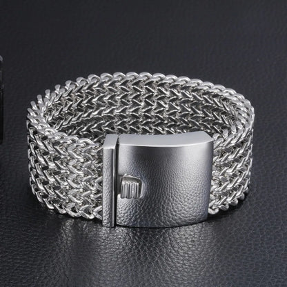 30MM 21/22/23CM Long Luxury Never Fade Gold Plated Man Bracelet for Men Stainless Steel Men's Bracelets On Hand Jewelry Armband