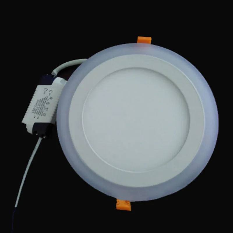 6W 12W 16W 24W led Ceiling Recessed panel Light Painel lamp decoration round square Led Panel Downlight Blue+White 2 color