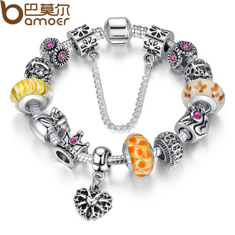 BAMOER Queen Jewelry Silver Plated  Bracelet