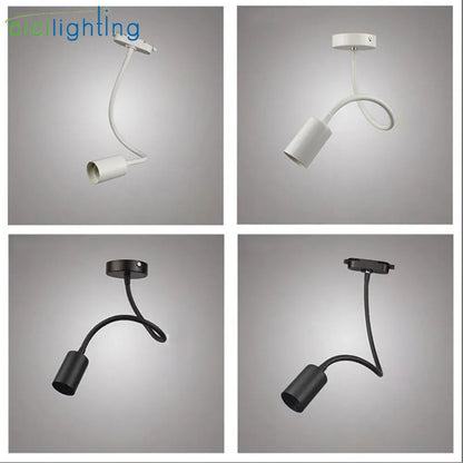 L40cm Hose Neck E27 Track Light Gooseneck Rail Ceiling Mounted Track Lighting Industrial Clothing Store Adjusted Rail Lamp Spots