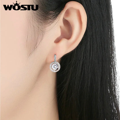 Boucle d'oreille en cristal couleur or blanc