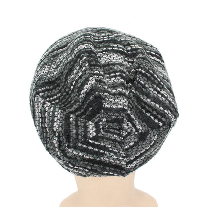 Knitted Hat Women Skullies Beanies Winter Hats For Men Bonnet Striped Caps Warm Baggy Soft Female Wool Male Beanie Hat