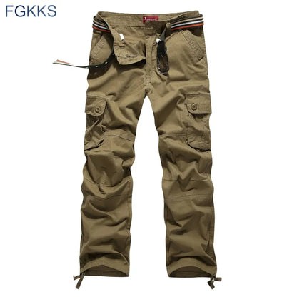 FGKKS New Arrival Mens Cargo Pants High Quality Spring Fashion Joggers Men Clothing Cotton Trousers Camouflage Pants Male