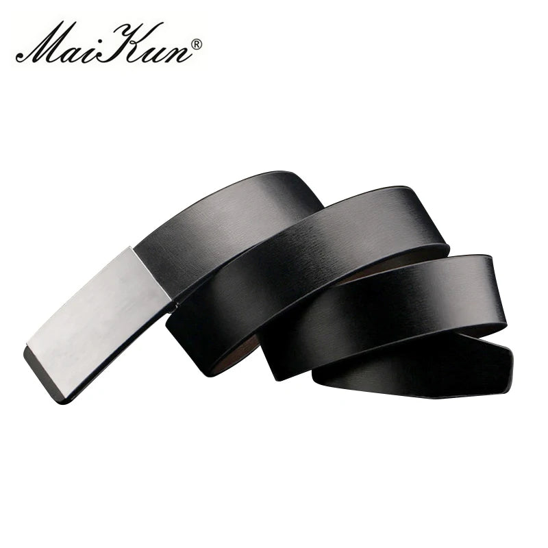 Belts for Men High Quality Smooth Buckle Synthetic Leather Male Belt Fashionable Men Belt for Jeans