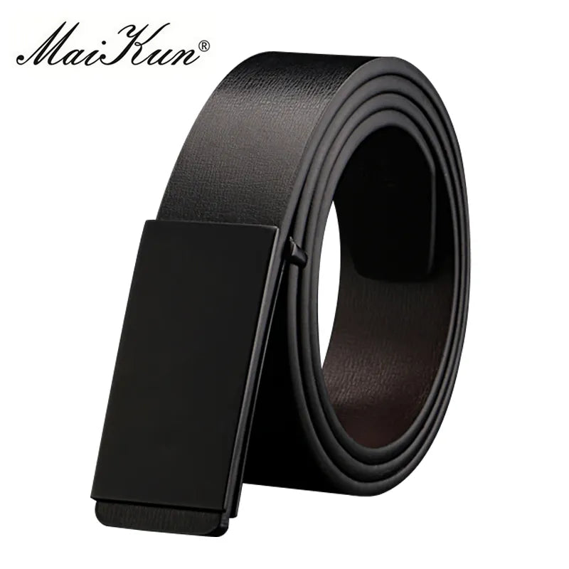 Belts for Men High Quality Smooth Buckle Synthetic Leather Male Belt Fashionable Men Belt for Jeans