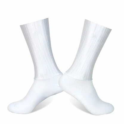 Anti Slip Silicone Summer Aero Socks Whiteline Cycling Socks Men Bicycle Sport Running Bike Socks Calcetines Ciclismo