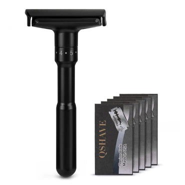 Luxurious Black Adjustable Safety Razor  Stand Safety Razor Men Shaving 5  Blades