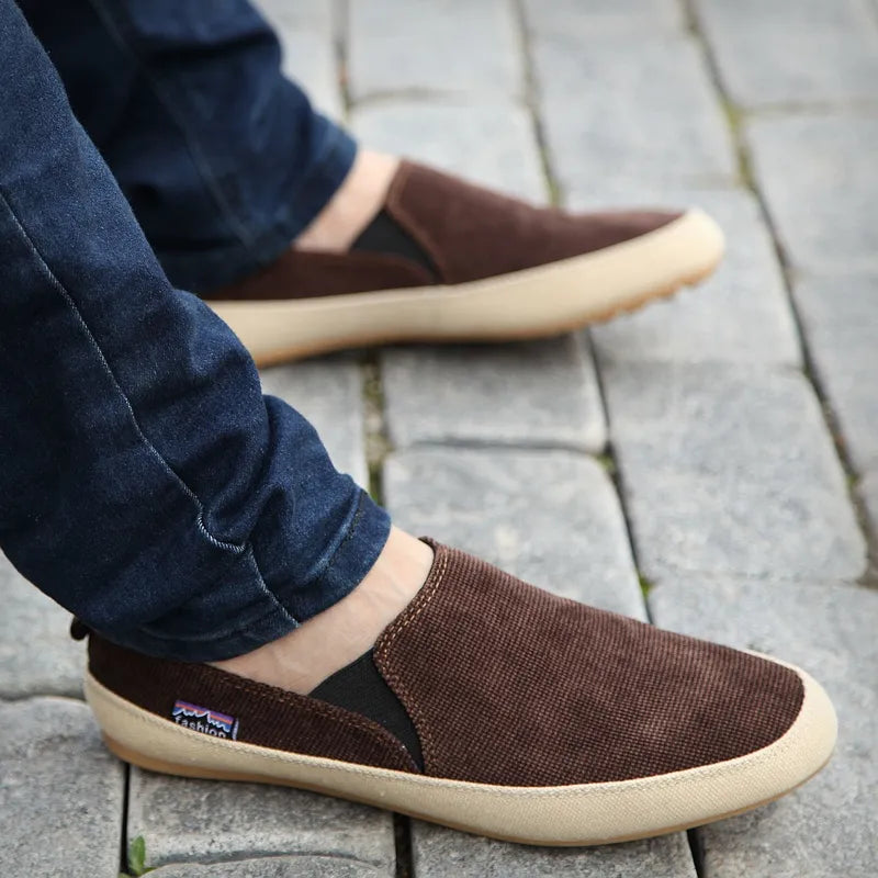 Sommar Herr Fritidsskor Canvas Skor Herr Loafers Andas Espadrilles Skor För Herr Lägenheter Bekväma lätta Herrskor