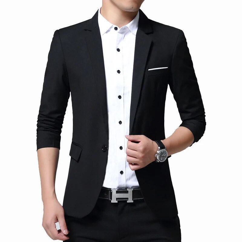 New Men's Suit Jackets Male Blazer 6XL Oversized Korean Style Slim Business Casual Blazers Men Clothing Dress Jacket Coat AF106