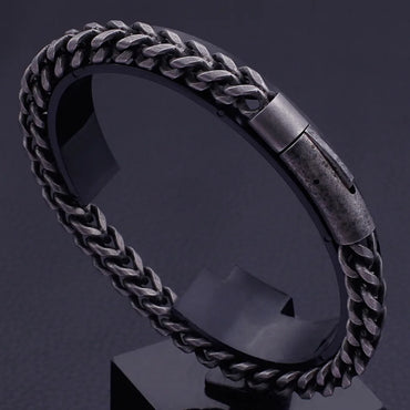 6MM Link Chain Bracelet Men Cool Black Stainless Steel Friendship Men's Bracelets For Man Vintage On Hand Jewelry