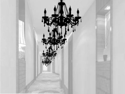 18/15/10/8/6 Arms Luxury Black Crystal Chandelier Lighting Candle Lamp Brief Fashion Living Room Bedroom Fixture