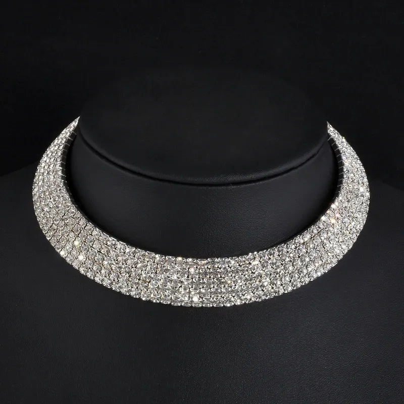 Rhinestone Choker Necklaces Torques Collar Women Statement Jewelry Girl Imitation Pearls Necklace 5 Styles