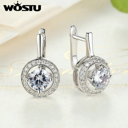 Crystal White Gold Color Stud Earring