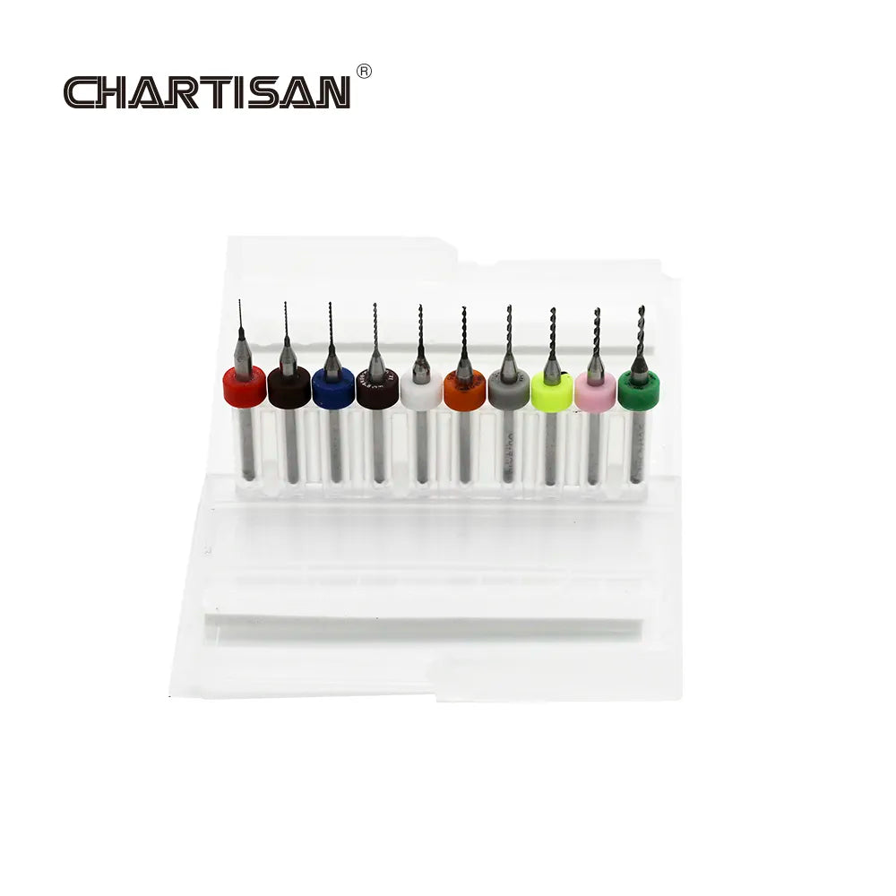 CHARTISAN 0.3-1.2mm Print Circuit Board Drill Bits, Carbide Micro Drill Bits, CNC PCB Twist Drill