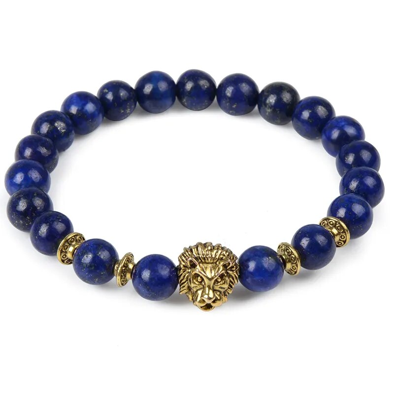 Leopard Tiger Eye Lion Head Bracelet Owl Buddha Bead Bracelets Bangles Skull Charm Natural Stone Bracelet