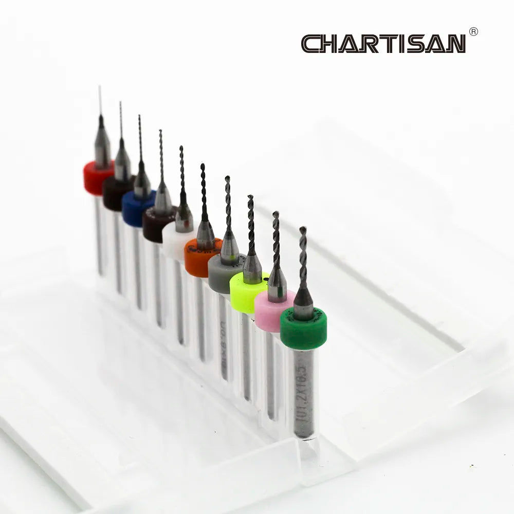 CHARTISAN 0.3-1.2mm Print Circuit Board Drill Bits, Carbide Micro Drill Bits, CNC PCB Twist Drill