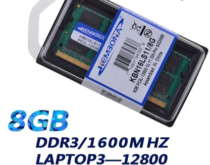 computer Laptop Memory DDR3L DDR3 8GB 1600MHz PC3-12800 1.35V KBN16LS11/8 Non-ECC CL11 SODIMM Intel Memory Ram