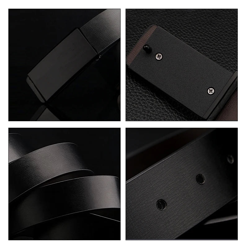 Belts for Men High Quality Smooth Buckle Synthetic Leather Male Belt Fashionable Men Belt for Jeans