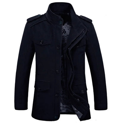 Marque décontracté homme coupe-vent surdimensionné 6XL automne lavé coton classique longues vestes hommes vêtements Trench Coat