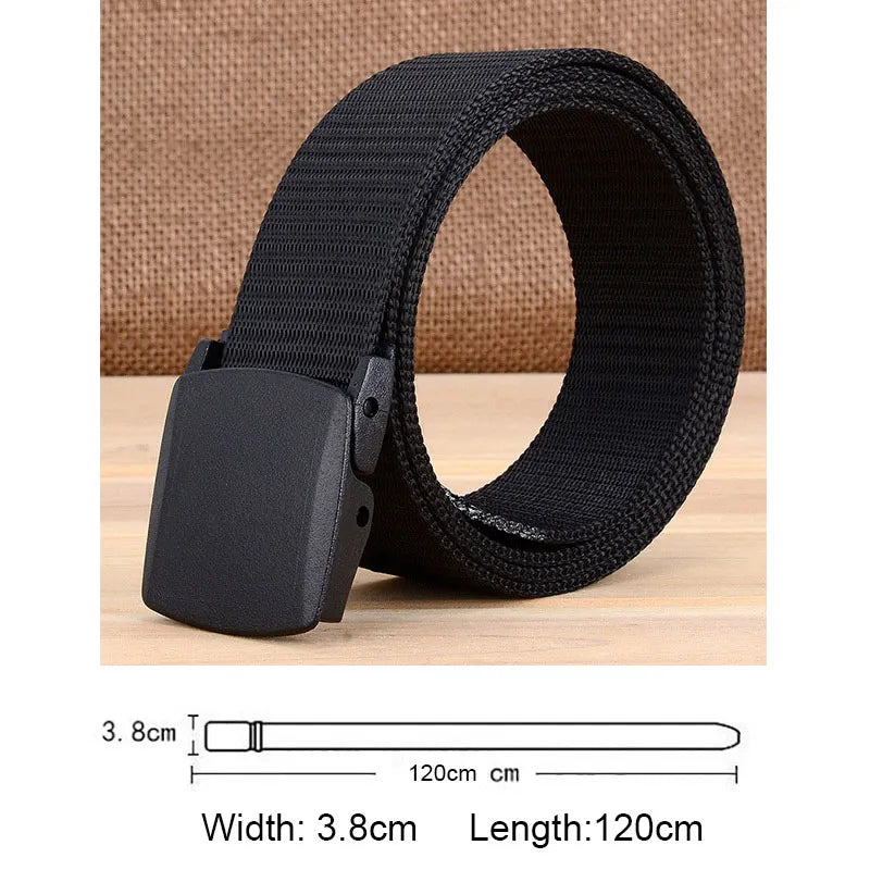 Military Men Belt Army Belts Adjustable Belt Men Outdoor Travel Tactical Waist Belt with Plastic Buckle for Pants 120cm