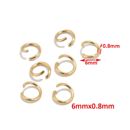 100pcs High Quality Gold Tone Stainless Steel Jump Rings for Jewelry Making Supplies Findings and Necklace Earring Repairs 5mm