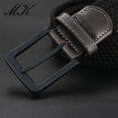 Canvas Belts for Men Fashion Metal Pin Buckle Military Tactical Strap Male Elastic Belt for Pants Jeans