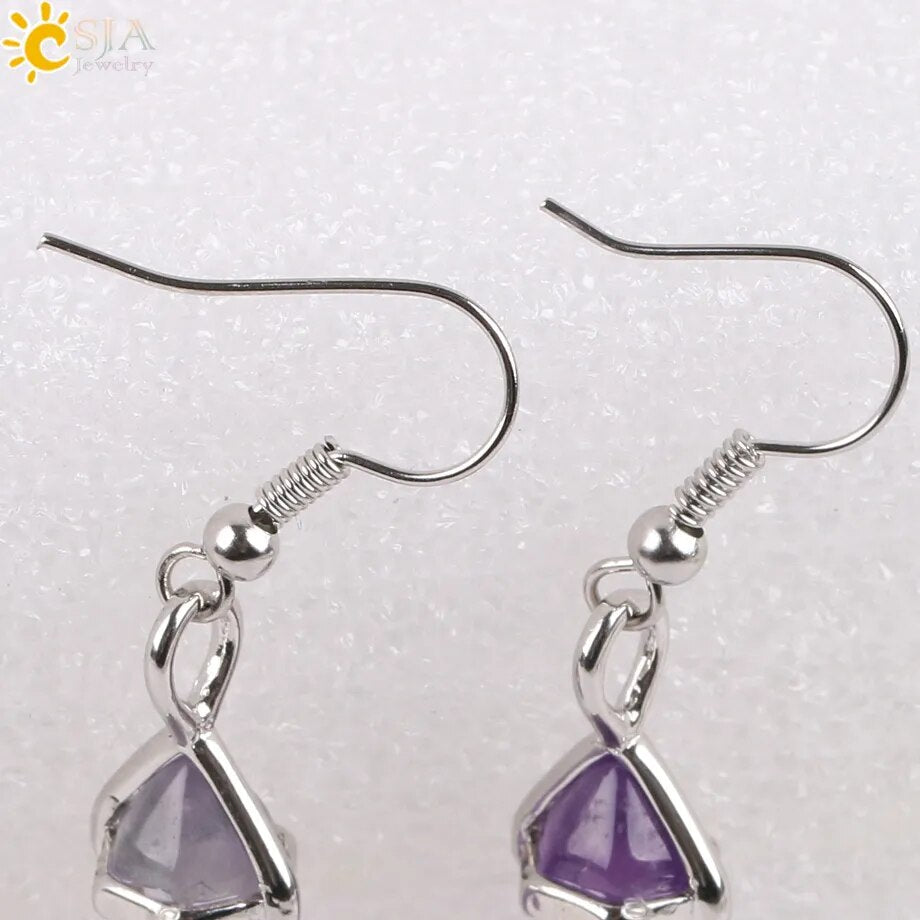 Natural Stone Crystal Earrings  Quartz Earring