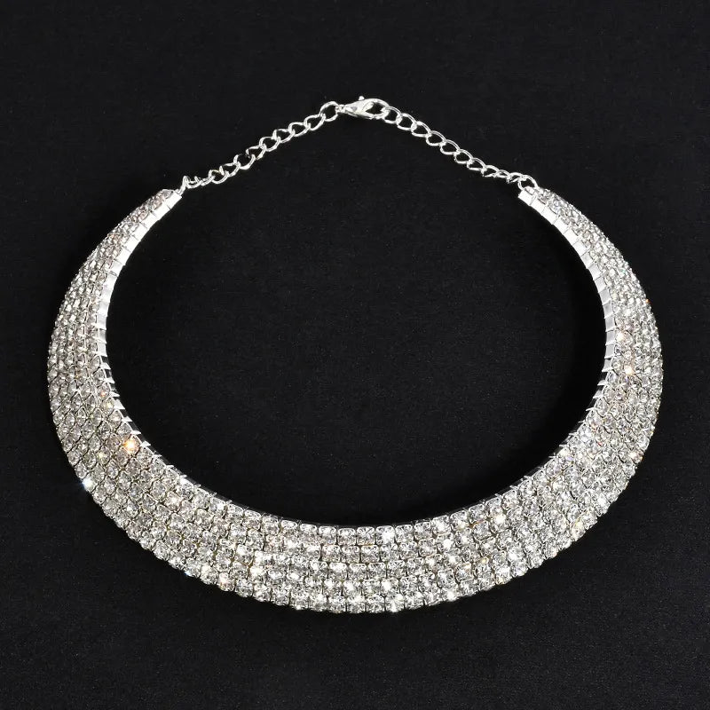 Rhinestone Choker Necklaces Torques Collar Women Statement Jewelry Girl Imitation Pearls Necklace 5 Styles