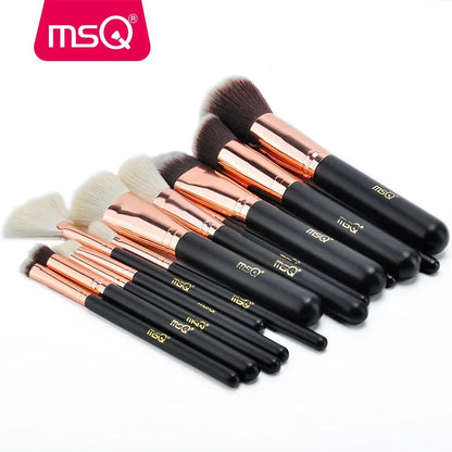 MSQ Rose Gold 7PCS 15PCS Makeup Brushes Set Powder Foundation Eyeshadow Make Up Brush Kits Natural & Synthetic Hair Makeup Tools