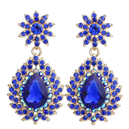 FARLENA Jewelry Elegant Water Drop Earrings Fashion Crystal Rhinestones Earrings