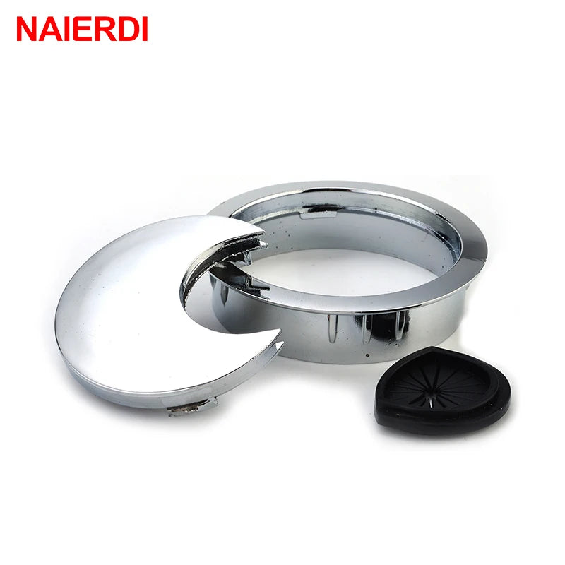 Zinc Alloy Desk Wire Hole Cover Base Computer Grommet Table Cable Outlet Port Surface Line Box Furniture Hardware