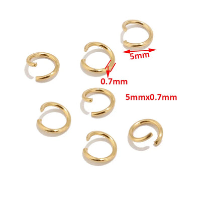 100pcs High Quality Gold Tone Stainless Steel Jump Rings for Jewelry Making Supplies Findings and Necklace Earring Repairs 5mm