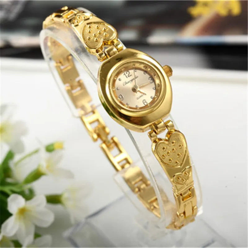 Women Bracelet Watch Mujer Golden Relojes Small Dial Quartz Leisure Popular Wristwatch Hour Female Ladies Elegant Relogio Clock