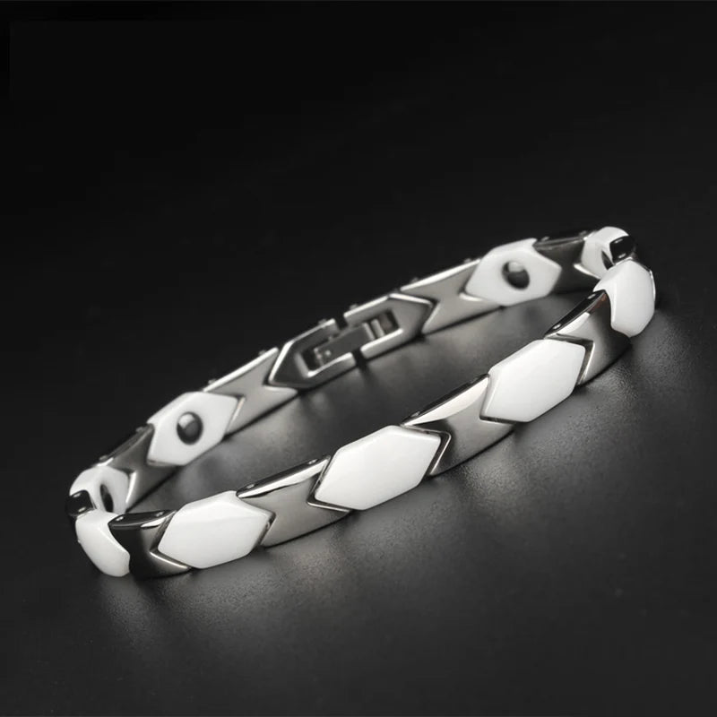 Ceramic Bracelets For Women Man Fashion Stainless Steel Jewelry Womens Hand Accessories Health Magnetic Therapy Men's Bracelets