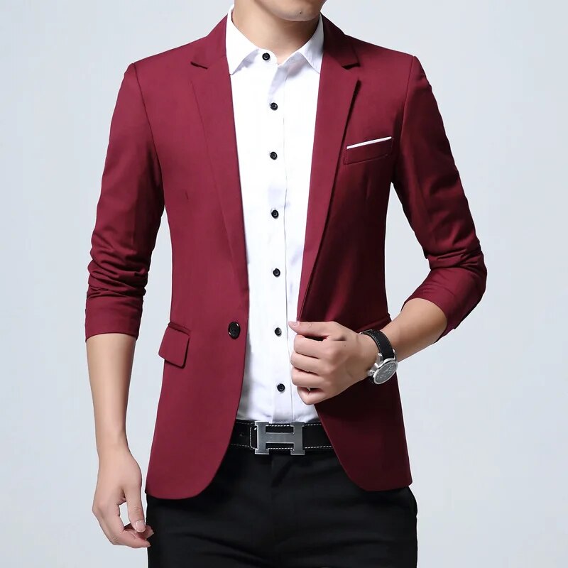 New Men's Suit Jackets Male Blazer 6XL Oversized Korean Style Slim Business Casual Blazers Men Clothing Dress Jacket Coat AF106