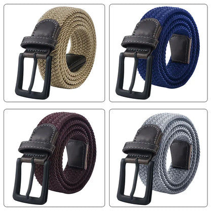 Canvas Belts for Men Fashion Metal Pin Buckle Military Tactical Strap Male Elastic Belt for Pants Jeans