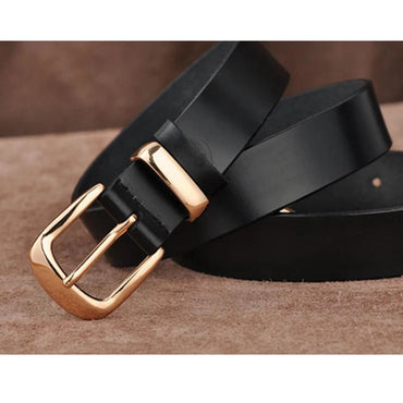 Ceinture en cuir véritable pour femmes, décontractée, assortie à tout, brève, couleur Pure, ceinture en jean de qualité supérieure