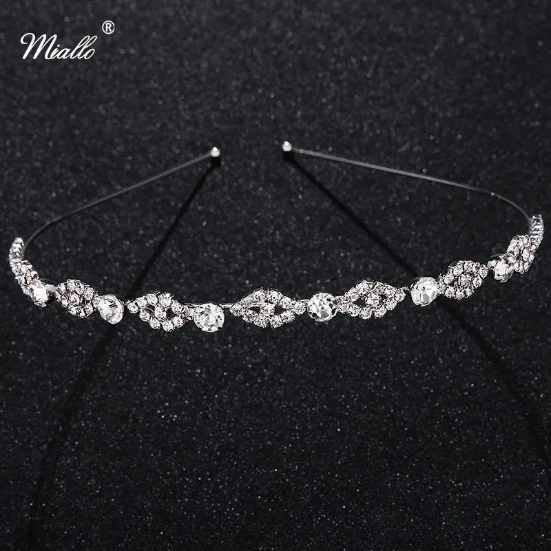 Miallo Crystal Hair Headband Rhinestone Tiara