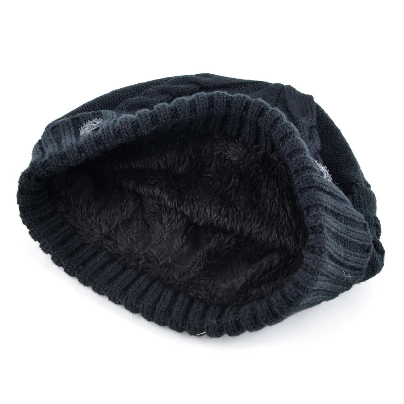 Chapeaux à motif de crâne Super cool pour hommes, bonnets en laine tricotée et os de velours, casquette Hip-hop de couleur unie, chapeau d'hiver pour femmes, casquette gorro