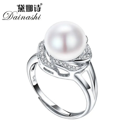 925 sterling silver natural pearl rings for