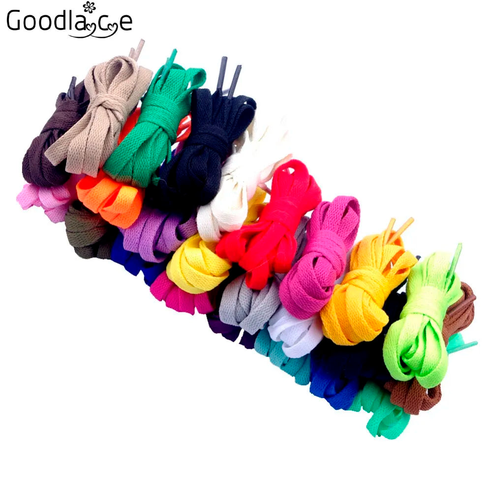 8mm Wide Flat Shoelace Shoe Lace Shoestrings for  Sneakers Sport Shoes 24 Colors 130cm / 51 Inch