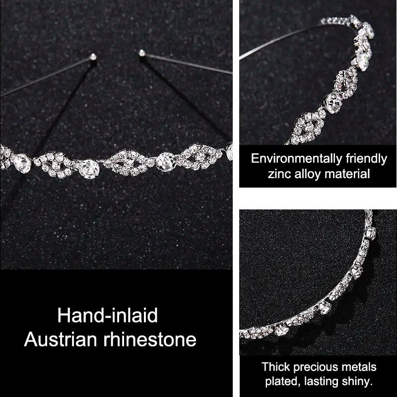 Miallo Crystal Hair Headband Rhinestone Tiara