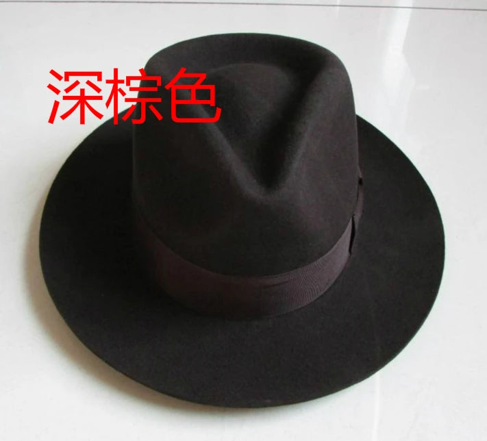 Laine Fedora chapeau unisexe feutre Fedoras chapeaux adulte mode Trilby chapeaux chapeaux populaires laine Fedora Trilby chapeaux homme casquette