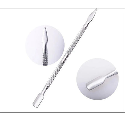 4pcs Steel Cuticle Remover Metal Double Sided nagelriem pusher set Nail Care Tools