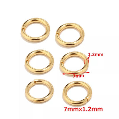 100pcs High Quality Gold Tone Stainless Steel Jump Rings for Jewelry Making Supplies Findings and Necklace Earring Repairs 5mm