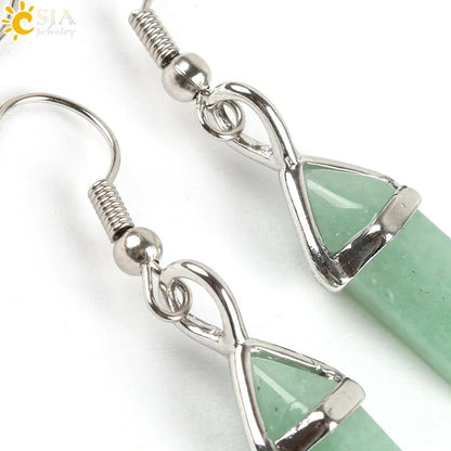 Natural Stone Crystal Earrings  Quartz Earring