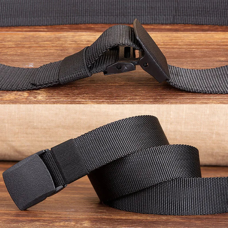 Military Men Belt Army Belts Adjustable Belt Men Outdoor Travel Tactical Waist Belt with Plastic Buckle for Pants 120cm